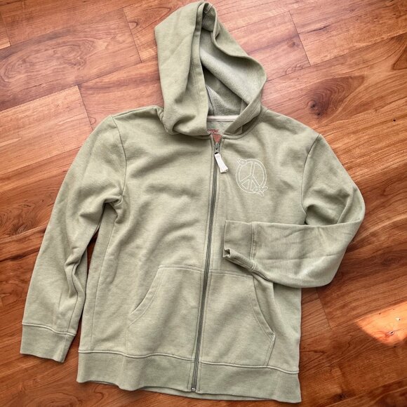 Girls Cat & Jack zip-up hoodie peace sweatshirt - Picture 1 of 4